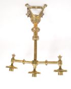BRASS CANDELABRA WITH GLASS CABOCHON DETAILING