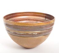 LARGE 20TH CENTURY STONEWARE STUDIO POTTERY BOWL