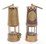 ECCLES - TWO BRASS VINTAGE 20TH CENTURY SAFETY MINERS LAMPS