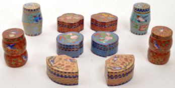 COLLECTION OF VINTAGE CLOISONNE TRINKET POTS