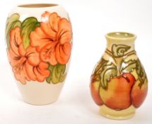 MOORCROFT POTTERY - TWO CONTEMPORARY CERAMIC VASES