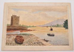 ORIGINAL WATERCOLOUR - LOUTH CASTLE CARLINGFORD