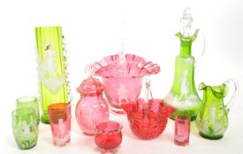COLLECTION 19TH CENTURY MARY GREGORY & CRANBERRY GLASS