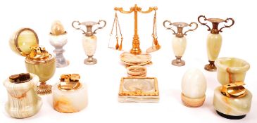 COLLECTION OF VINTAGE 20TH CENTURY ONYX ITEMS