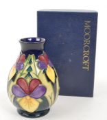 MOORCROFT POTTERY - LATE 20TH CENTURY HEARTSEASE VASE