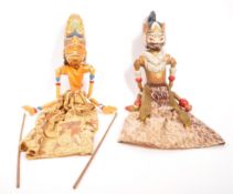 PAIR OF JAVANESE 20TH CENTURY SHADOW PUPPETS