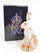 ROYAL CROWN DERBY - MIDSUMMER HARE PAPERWEIGHT