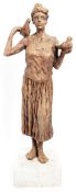 VINTAGE 20TH CENTURY SCULPTURE OF A WOMAN WITH DOVES