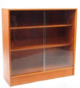 TURNIDGE OF LONDON - MID CENTURY TEAK GLASS BOOKCASE CABINET