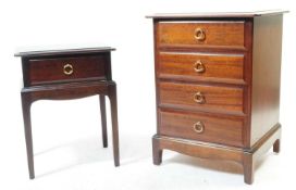 STAG - TWO MID CENTURY STAG MAHOGANY BEDSIDE TABLE / CABINETS