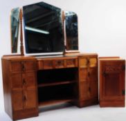 EARLY CENTURY CIRCA 1920S DROP CENTRE DRESSING TABLE W/ BEDSIDE
