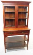 EDWARDIAN WALNUT BOOKCASE ON STAND