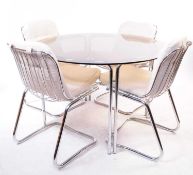 RETRO MID CENTURY CHROME & GLASS DINING CHAIR