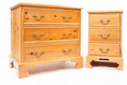 REPRODUCTION PINE CHEST OF DRAWERS WITH BEDSIDE