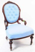 VICTORIAN WALNUT LADIES BEDROOM CHAIR