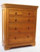 CONTEMPORARY OAK TWO OVER THREE CHEST OF DRAWERS