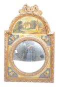 19TH CENTURY LONGCASE CLOCK FACE CONVERTED CONVEX MIRROR