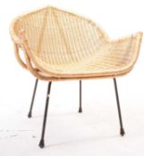 BRITISH MODERN DESIGN - MID CENTURY RATTAN ARM / TUB CHAIR