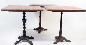 COLLECTION OF THREE 19TH CENTURY PUB / BISTRO TABLES