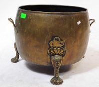 VICTORIAN 19TH CENTURY BRASS COPPER COAL SCUTTLE
