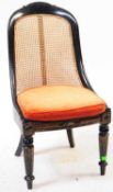 19TH CENTURY EBONY & GILT PARCEL LADIES CHAIR