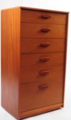 AUSTINSUITE - MID CENTURY TEAK SIX DRAWER CHEST OF DRAWERS