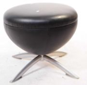 CONTEMPORARY METAL & VINYL POUFFE