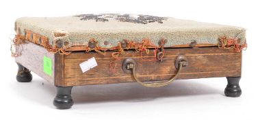 19TH CENTURY FRENCH MAISON A BOUCICAUT INLAID HEATED FOOTSTOOL