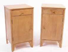 PAIR OF 1940S OAK BEDSIDE CABINETS