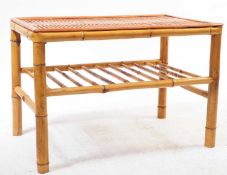 BRITISH MODERN DESIGN - A MID CENTURY BAMBOO COFFEE / OCCASIONAL TABLE