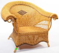 CONTEMPORARY RATTAN BARREL TUB ARMCHAIR