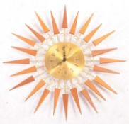 MID CENTURY SUNBURST WALL CLOCK