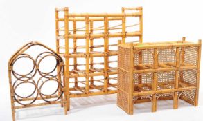 COLLECTION OF THREE RETRO BAMBOO WINE RACKS