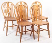 SET OF FIVE 20TH CENTURY OAK WHEELBACK CHAIRS