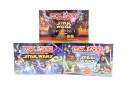 STAR WARS - MONOPOLY - THREE FACTORY SEALED BOARD GAMES