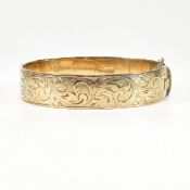 1960S HALLMARKED SILVER GILT HINGED BANGLE