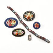 COLLECTION OF ITALIAN MICRO MOSAIC JEWELLERY
