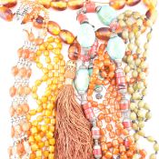 COLLECTION OF VINTAGE BEADED NECKLACES & KOMBOLOI