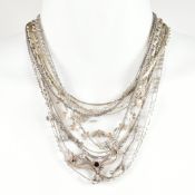 COLLECTION OF SILVER CHAIN NECKLACES & PENDANT NECKLACES