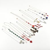 COLLECTION OF ART DECO PASTE NECKLACES