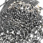 COLLECTION OF VINTAGE BLACK GLASS BEADED NECKLACES