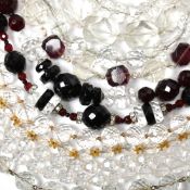 COLLECTION OF VINTAGE GLASS BEADED NECKLACES WITH ART DECO
