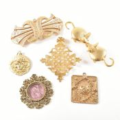 COLLECTION OF VINTAGE PENDANTS & BUCKLES