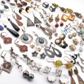 LARGE COLLECTION OF MODERN PENDANT EARRINGS