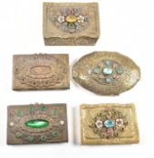 VINTAGE METAL CZECH ITEMS - TRINKET BOX COMPACT CIGARETTE CASE