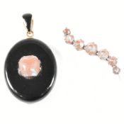 19TH CENTURY SAPHIRET BROOCH PIN & PENDANT