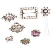 COLLECTION OF 19TH & 20TH CENTURY PASTE SET JEWELLERY