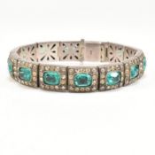 ART DECO CONTINENTAL 935 SILVER & PASTE BRACELET