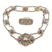 EARLY 20TH CENTURY CZECH NEIGER BROTHER FILIGREE BELT & BUCKLE