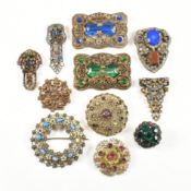 EARLY 20TH CENTURY BOHEMIAN CZECH METAL FILIGREE JEWELLERY